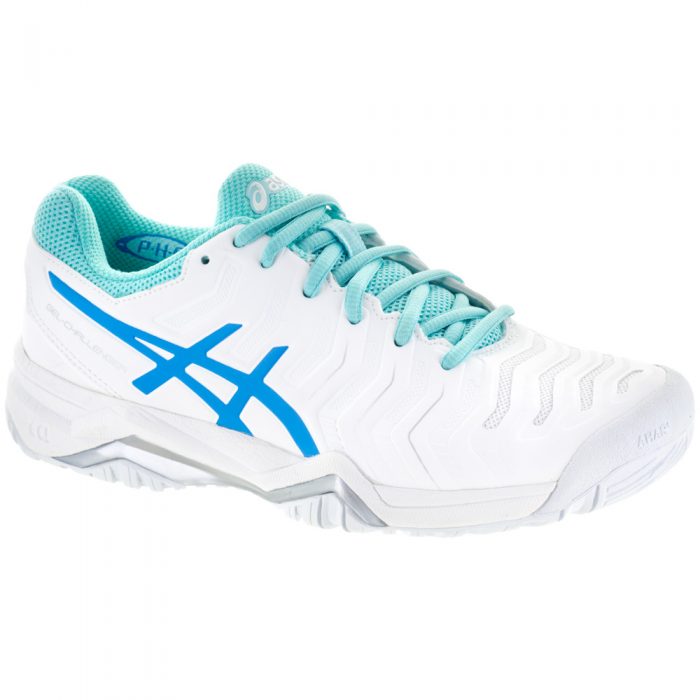ASICS GEL-Challenger 11: ASICS Women's Tennis Shoes White/Diva Blue/Aqua Splash
