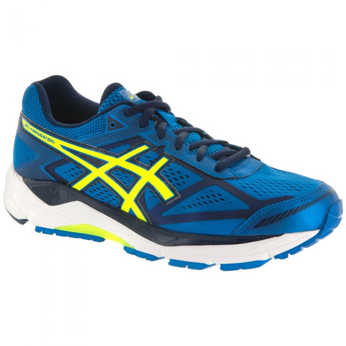 ASICS GEL-Foundation 12: ASICS Men's Running Shoes Electric Blue/Flash Yellow