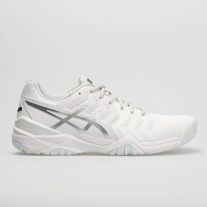 ASICS GEL-Resolution 7: ASICS Men's Tennis Shoes White/Silver
