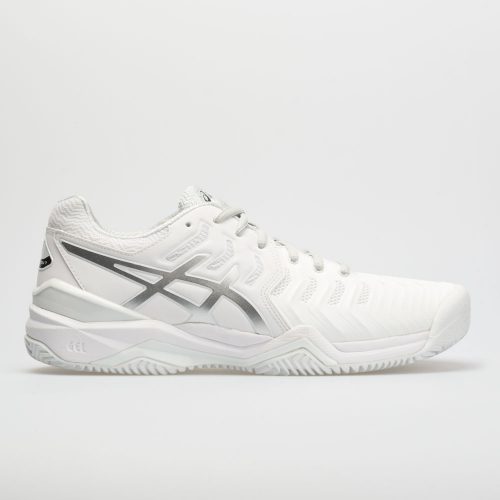 ASICS GEL-Resolution 7 Clay Court: ASICS Men's Tennis Shoes White/Silver