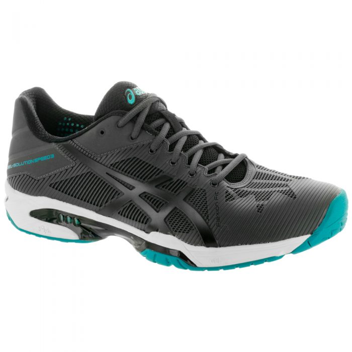 ASICS GEL-Solution Speed 3: ASICS Men's Tennis Shoes Dark Grey/Black/Lapis