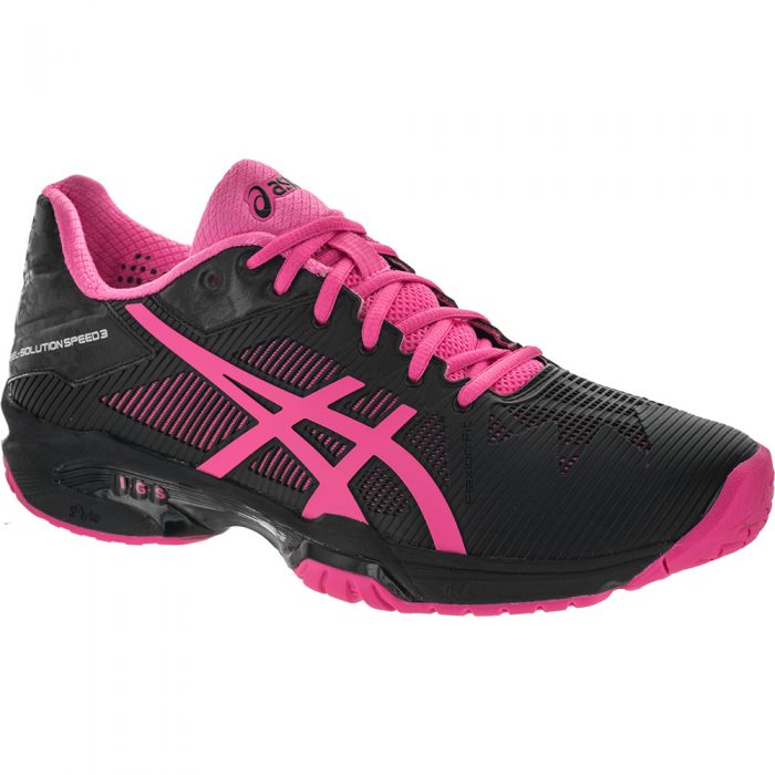 ASICS GEL-Solution Speed 3: ASICS Women's Tennis Shoes Black/Hot Pink/Silver