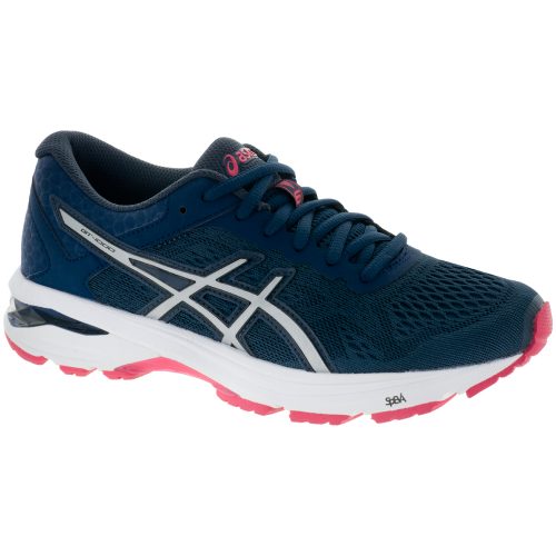 ASICS GT-1000 6: ASICS Women's Running Shoes Insignia Blue/Silver/Rouge Red