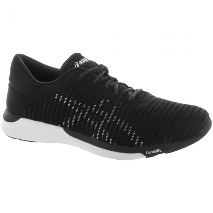 ASICS fuzeX Rush Adapt: ASICS Women's Running Shoes Black/White/Dark Grey