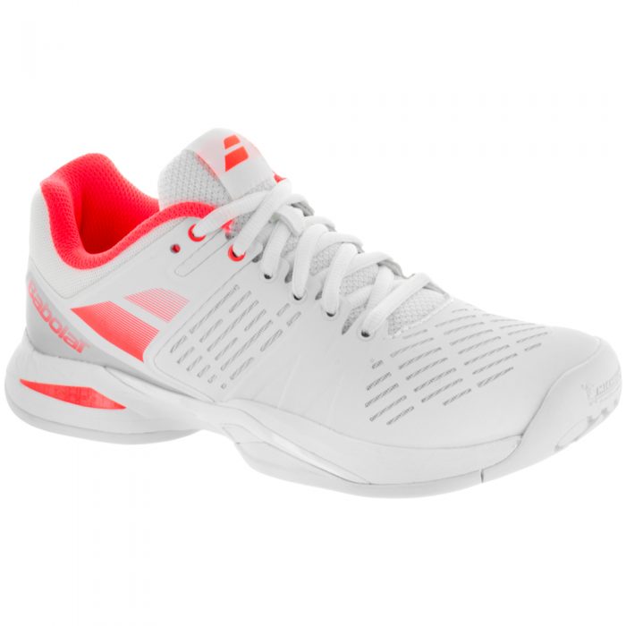 Babolat Propulse Team: Babolat Women's Tennis Shoes White/Fluro Red