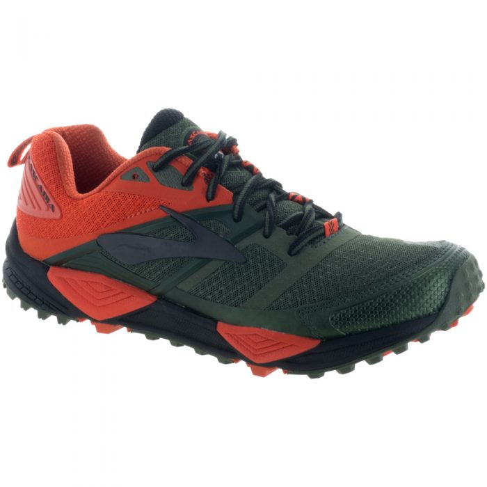 Brooks Cascadia 12: Brooks Men's Running Shoes Green/Orange/Black