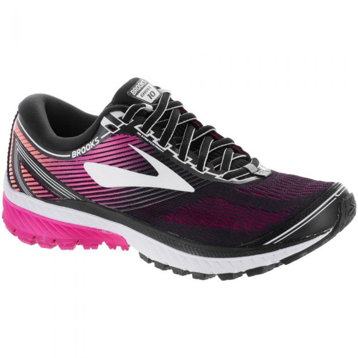 Brooks Ghost 10: Brooks Women's Running Shoes Black/Peacock/Living Coral