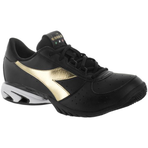 Diadora Speed Star K Elite AG: Diadora Men's Tennis Shoes Black/Gold