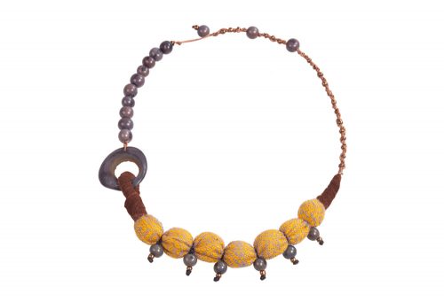 Faire Collection Fabric Necklace - pollen, 18-20"