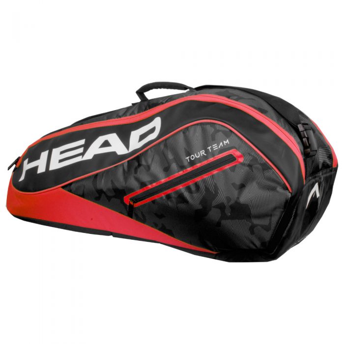 HEAD Tour Team 6 Racquet Combi Bag 2018 Black/Red: HEAD Tennis Bags