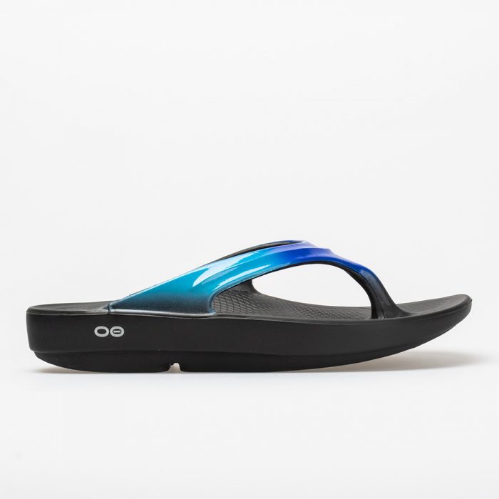 Oofos OOlala Luxe: Oofos Women's Sandals & Slides Black/Bluejay