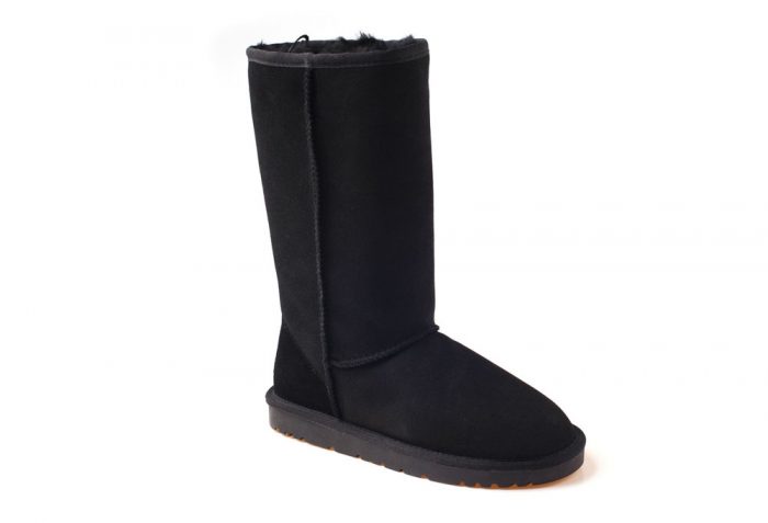 Ozwear Genuine Sheepskin Tall Boots - Women's - black, 10.5-11