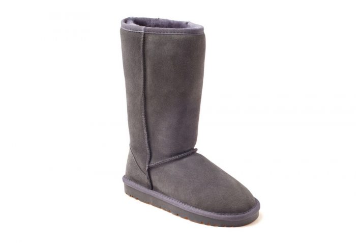 Ozwear Genuine Sheepskin Tall Boots - Women's - charcoal, 6.5-7