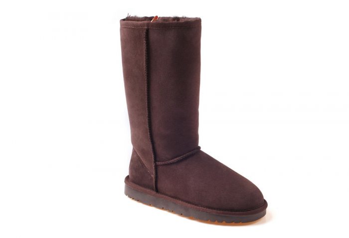 Ozwear Genuine Sheepskin Tall Boots - Women's - chocolate, 6.5-7