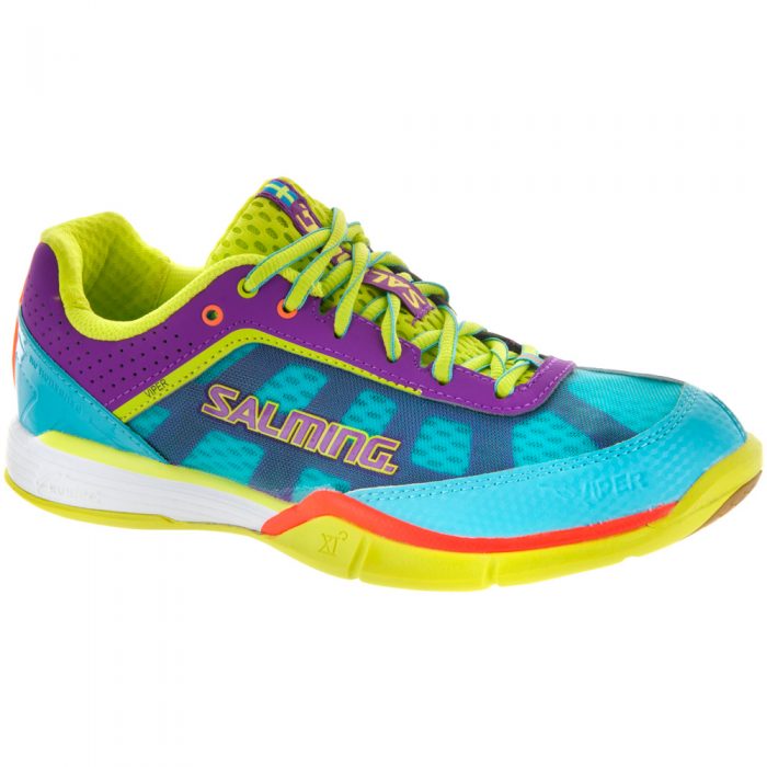 Salming Viper 3: Salming Women's Indoor, Squash, Racquetball Shoes Turquoise/Cactus Flower