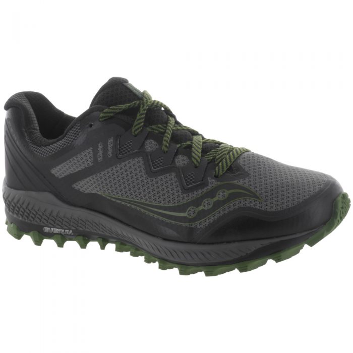 Saucony Peregrine 8: Saucony Men's Running Shoes Grey/Black/Green