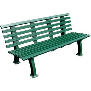 Unique 5' Polyethelene and PVC Bench with Back - Green: Tourna Court Equipt