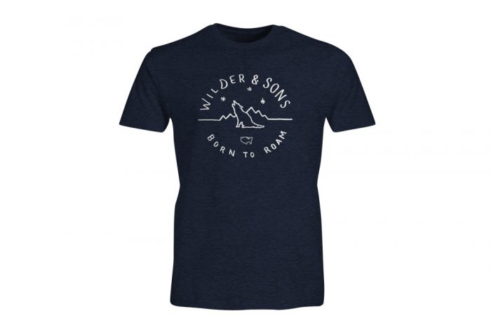Wilder & Sons Born to Roam T-Shirt - Men's - navy heather/white, medium