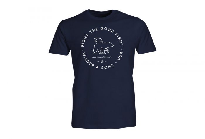 Wilder & Sons Fight the Good Fight Tee - Men's - navy, small
