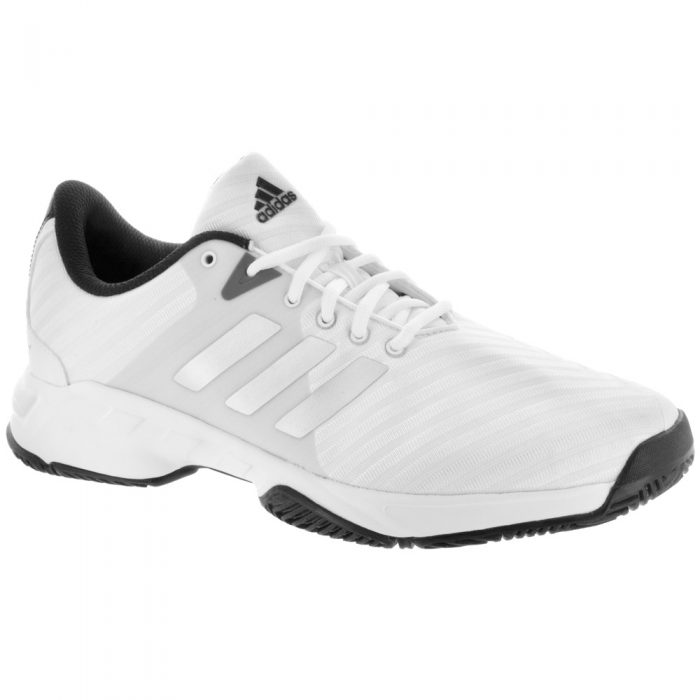adidas Barricade Court Wide: adidas Men's Tennis Shoes White/Matte Silver/Scarlet