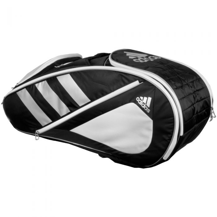adidas Tour Team 12 Racquet Bag Black/White/Silver: adidas Tennis Bags
