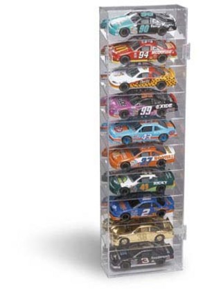 10 Car Mirrored Back Vertical Display Case for 1/24 Scale Cars from Clearwater Displays