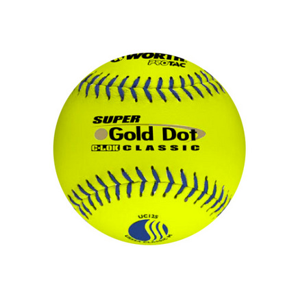 12" Classic Super Gold Dot Softballs from Worth - 1 Dozen
