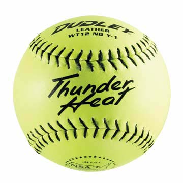 12" Thunder Heat WT12 Leather Red Stitch Softballs from Dudley - 1 Dozen
