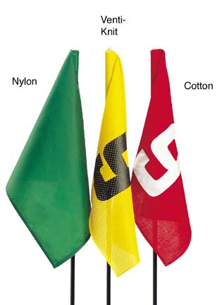 20" x 14" Solid Colored Nylon Tube-Lock Golf Flag - Set of 9 Flags