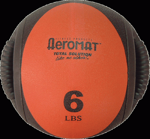 AGM Group-Aeromat Fitness Products AGM1376LB 9 in. dia. Dual Grip Power Medicine Ball 6 lbs - Black & Red