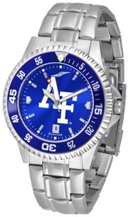 Air Force Academy Falcons Competitor AnoChrome Men's Watch with Steel Band and Colored Bezel