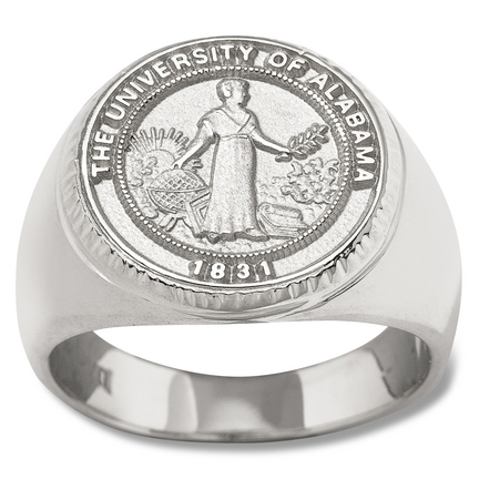 Alabama Crimson Tide "Seal" Men's Ring Size 10 1/4 - Sterling Silver Jewelry