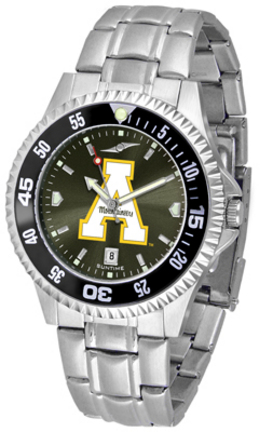 Appalachian State Mountaineers Competitor AnoChrome Men's Watch with Steel Band and Colored Bezel