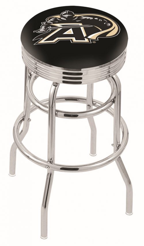 Army Black Knights (L7C3C) 25" Tall Logo Bar Stool by Holland Bar Stool Company (with Double Ring Swivel Chrome Base)