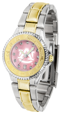 Auburn Tigers Competitor Ladies Watch with Mother of Pearl Dial and Two-Tone Band