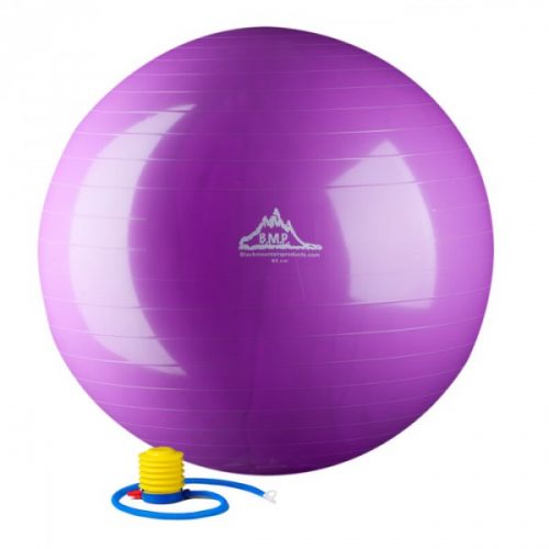 Black Mountain Products 65cm Purple Gym Ball 65 cm. Static Strength Exercise Stability Ball Purple