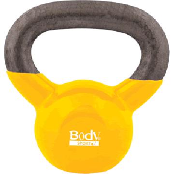 Body Sport BDSKB12 Latex-Free 12 lbs Kettlebell Yellow