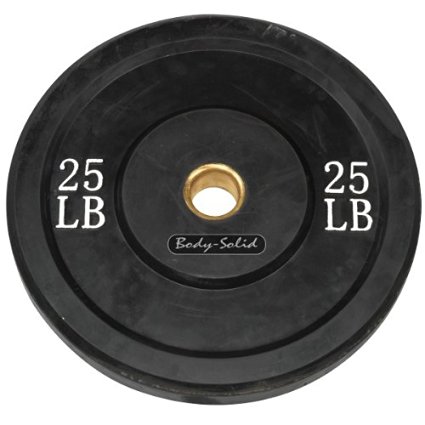 Body Sport BDSRBP25 25 lbs Rubber Bumper Plate Black