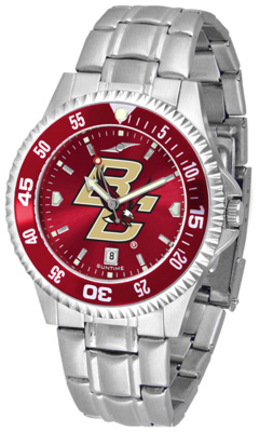 Boston College Eagles Competitor AnoChrome Men's Watch with Steel Band and Colored Bezel