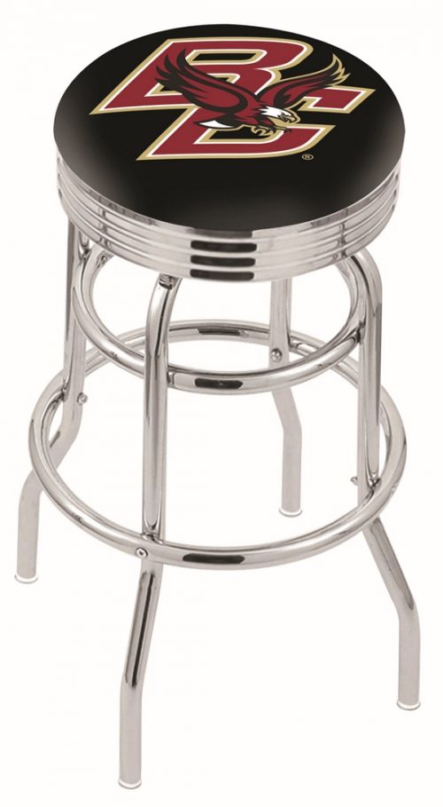 Boston College Eagles (L7C3C) 25" Tall Logo Bar Stool by Holland Bar Stool Company (with Double Ring Swivel Chrome Base)
