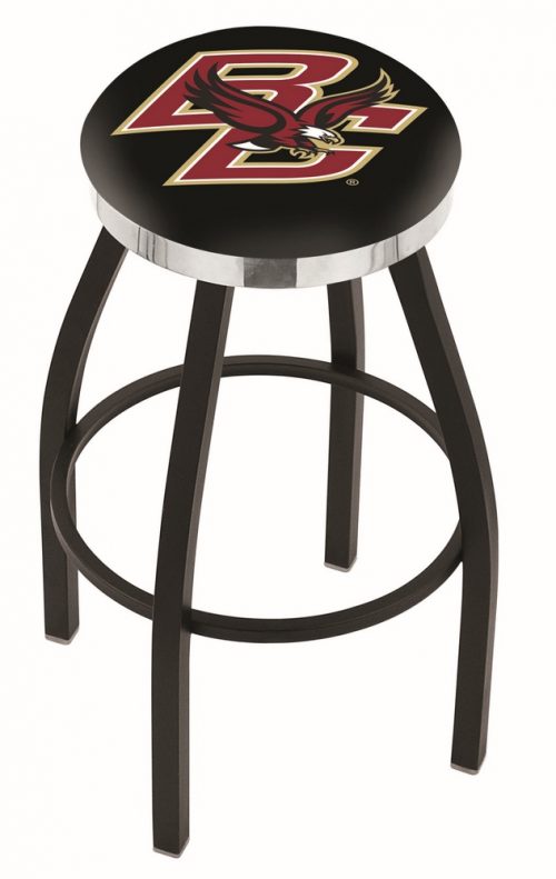 Boston College Eagles (L8B2C) 25" Tall Logo Bar Stool by Holland Bar Stool Company (with Single Ring Swivel Black Solid Welded Base)