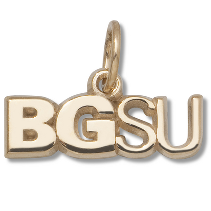 Bowling Green State Falcons 3/16" "BGSU" Charm - 14KT Gold Jewelry