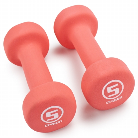 Brybelly Holdings SWGT-004 Pair of 5 lbs Salmon Neoprene Body Sculpting Hand Weights