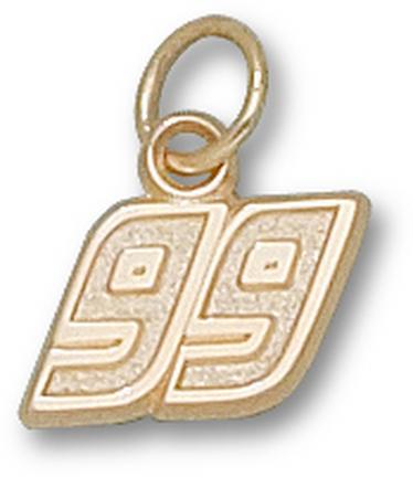 Carl Edwards Small Driver Number "99" 5/16" Charm - 14KT Gold Jewelry