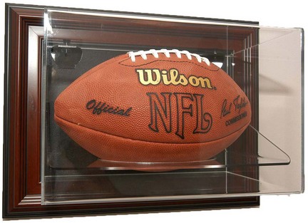 Case-Up" Single Football Display Case with Mahogany Frame