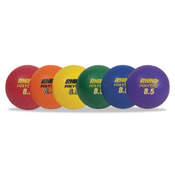 Champion Sport PX85SET Rhino Playground Ball Set 8 1/2 Diameter Rubber Assorted 6 Balls/Set