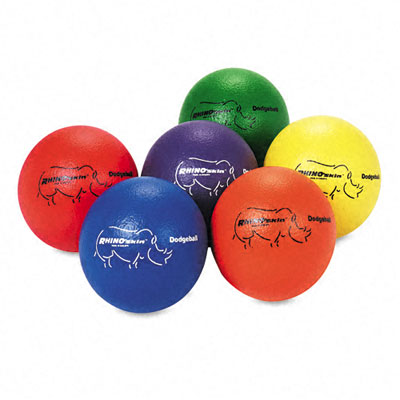 Champion Sport RXD6SET Dodge Ball Set Rhino Skin Assorted Colors Six Balls per Set