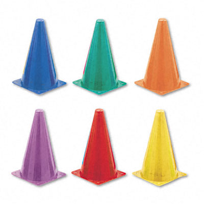 Champion Sport TC9SET Indoor/Outdoor Flexible Cone Set Vinyl Assorted Colors Six per Set