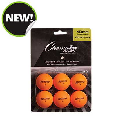 Champion Sports 1STAR6OR 8 x 5.75 x 1.5 in. 1 Star Table Tennis Orange - 6 per Pack