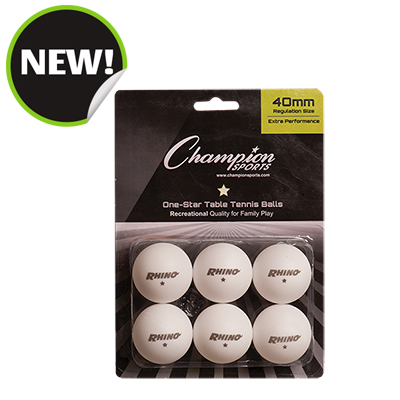 Champion Sports 1STAR6WH 8 x 5.75 x 1.5 in. 1 Star Table Tennis White - 6 per Pack
